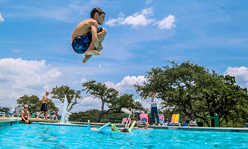 cannonball into the pool